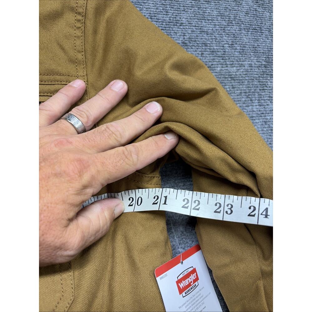 NWT Wrangler Workwear Hooded Jacket Men Sz S Tan Long Sleeve Full Zip MSRP$36.98 - Picture 2 of 6